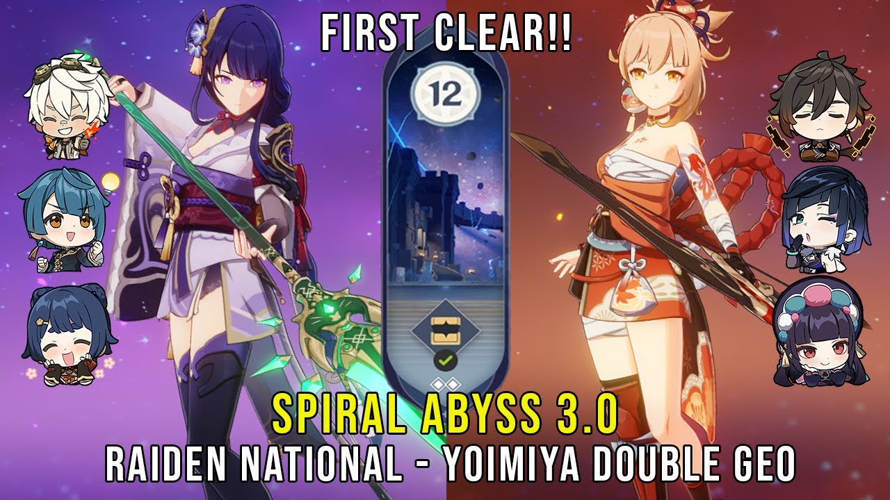 C Raiden National And C Yoimiya Double Geo Genshin Impact Abyss