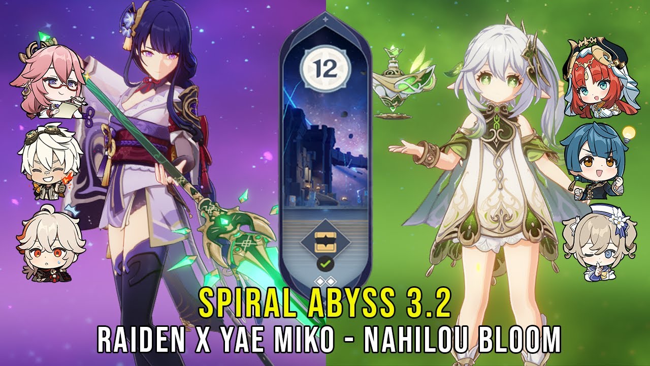 C Raiden X Yae Miko And C Nahida Nilou Bloom Genshin Impact Abyss