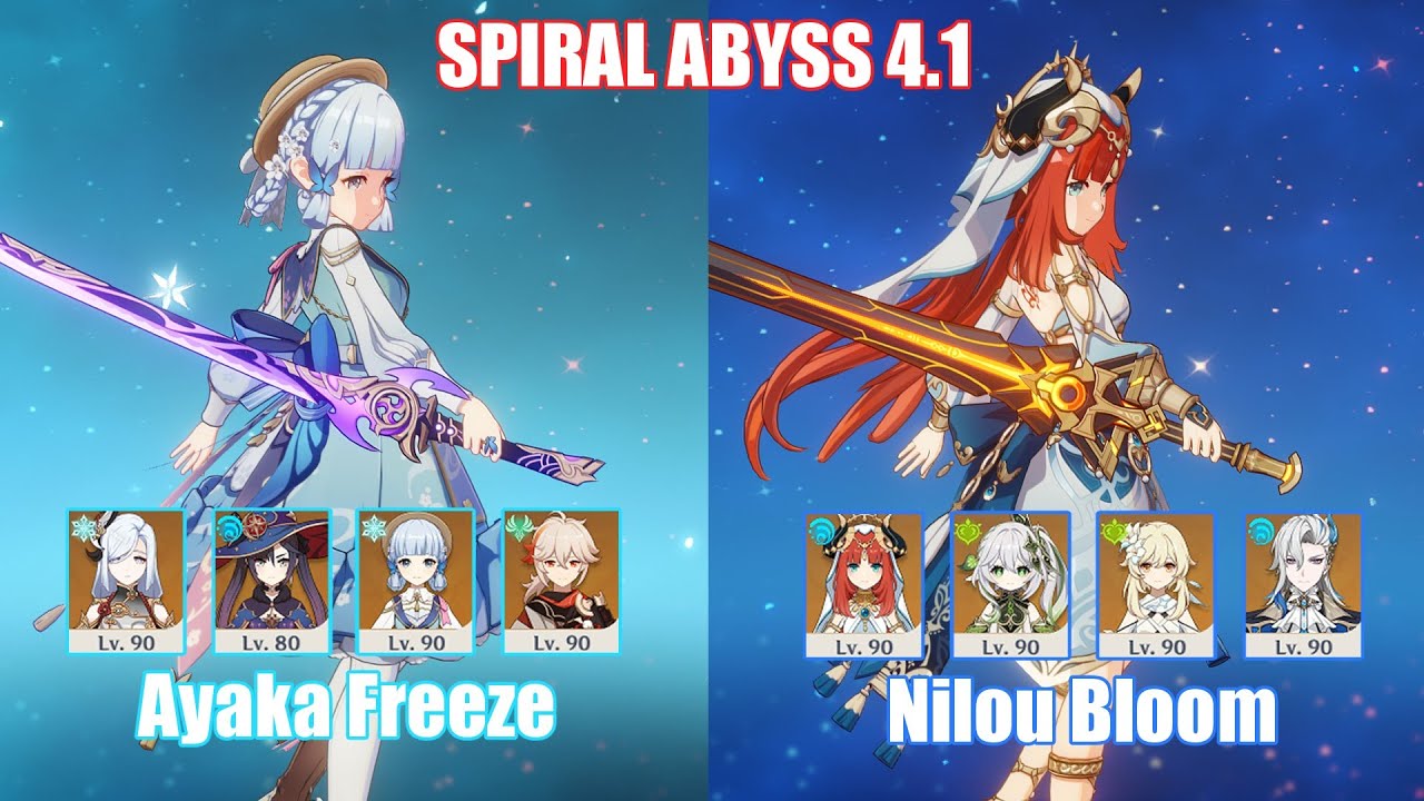 C0 Ayaka Freeze C0 Nilou Bloom Spiral Abyss 4 1 Genshin Impact