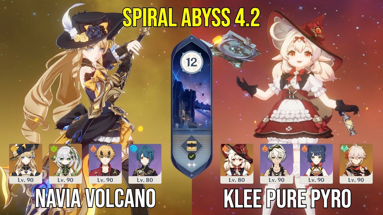 C0 Navia Volcano C0 Klee Pure Pyro Genshin Impact Spiral Abyss