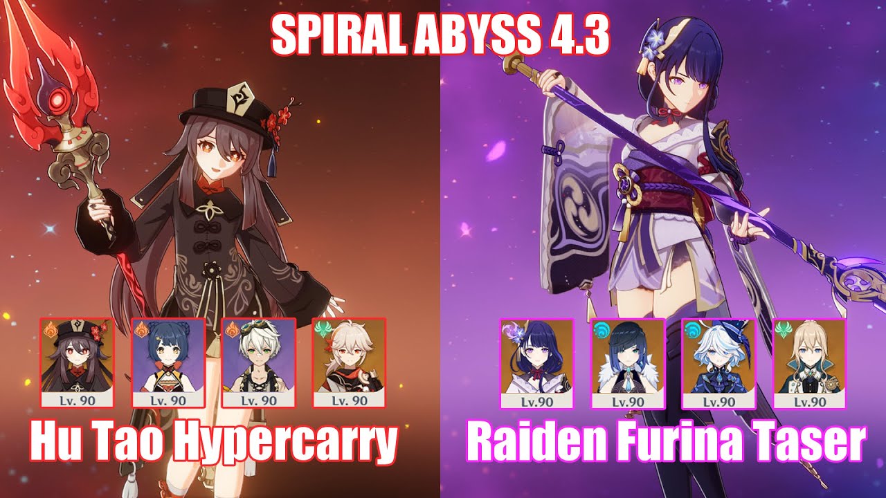 C Hu Tao Hypercarry C Raiden Furina Taser Spiral Abyss