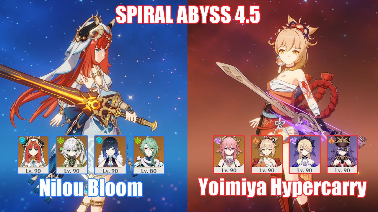 C0 Nilou Bloom C0 Yoimiya Hypercarry Spiral Abyss 4 5 Genshin