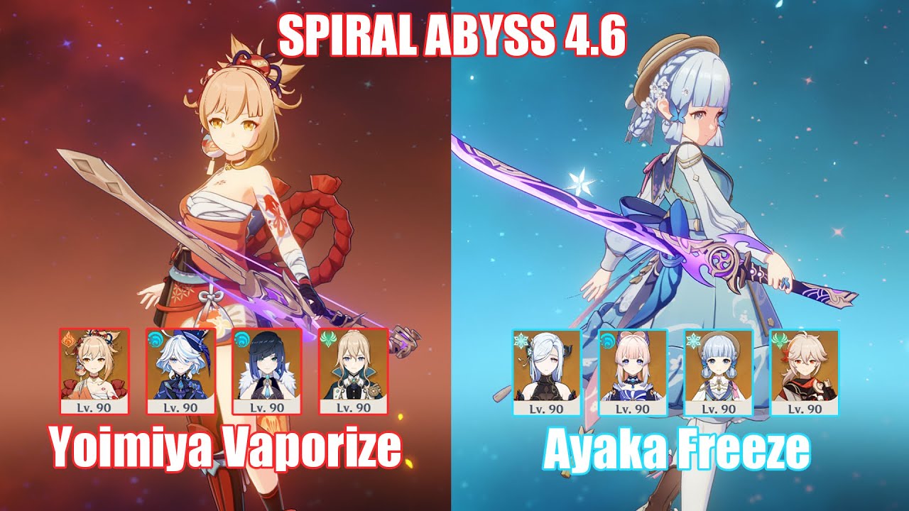 C Yoimiya Vaporize C Ayaka Freeze Spiral Abyss Genshin