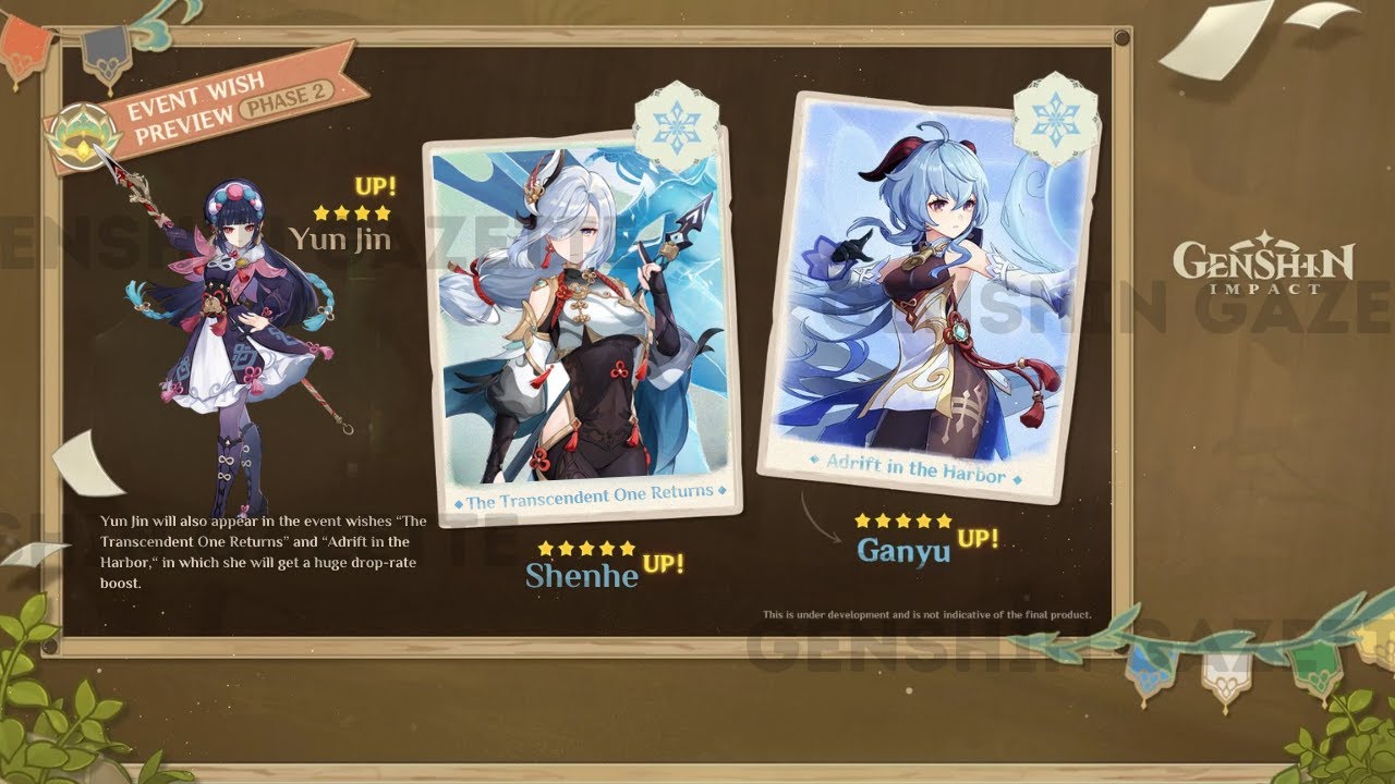 UPDATE VERSION 4 7 TO 5 0 BANNERS CONFIRMED Furina Shenhe