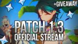 GENSHIN IMPACT Patch 1.3 Official Live Stream + Ganyu Giveaway! [CN 20:00]