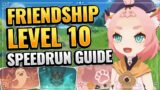 FRIENDSHIP LEVEL 10 SPEEDRUN GUIDE! (UNLOCK NAME CARDS AND ACHIEVEMENTS!) Genshin Impact Any% Glitch