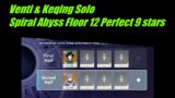 [Genshin Impact] Venti & Keqing Solo Spiral Abyss Floor 12 Perfect 9 Star Clear