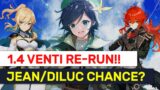 Patch 1.4 Live Stream Time! Venti Re-Run & NEW Jean/Diluc Chances? | Genshin Impact