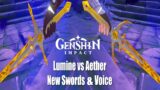 Lumine vs Aether – New Swords & Voice Showcase We Will Be Reunited Story Genshin Impact