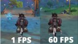 1 FPS to 60 FPS Comparison | Genshin Impact