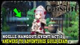 Genshin Impact Answers to Adventures Guild Exam in Noelle Hangout Event ACT 2