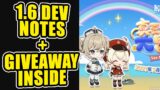 1.6 DEV NOTES + GIVEAWAY INSIDE | Genshin Impact