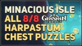 All Minacious Isle Harpastum Chest Puzzles Genshin Impact