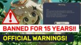 DON'T GET BANNED For Those 7 NEW Reasons! MiHoYo Warnings! | Genshin Impact