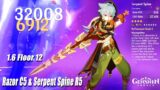 Genshin Impact – Razor C5 & Serpent Spine R5 1.6 Abyss Floor 12 Gameplay – 9 Star