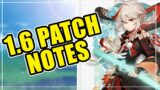 HUGE CHANGES COMING TO 1.6 | 1.6 Patch Notes | Genshin Impact