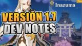 1.7 Patch Notes.. Inazuma next? | Genshin Impact