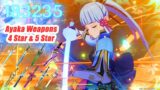 Ayaka 4 Star & 5 Star Weapons Damage Showcase – Genshin Impact 2.0