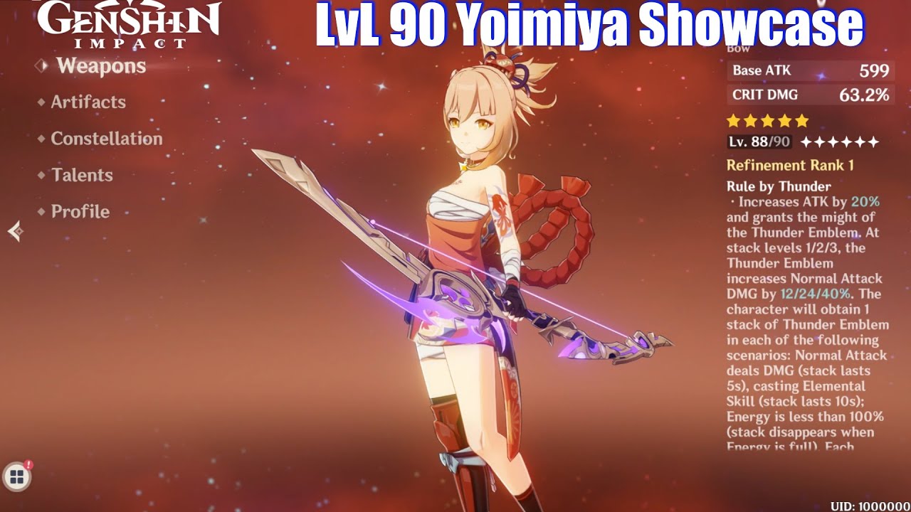 Genshin Impact Lvl 90 Yoimiya Damage And Skills Showcase Story Quest