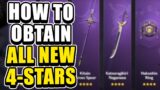 HOW TO UNLOCK ALL NEW 4-STAR CRAFTABLE WEAPONS IN INAZUMA | Genshin Impact