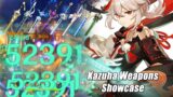 Kazuha 4 Star & 5 Star Weapons Damage Showcase – Genshin Impact