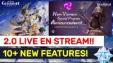 NEW VERSION 2.0 Live Stream Time & Details! NEW Inazuma Features! | Genshin Impact