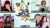 Streamers react to Lilypichu Voice Acting New Character in Genshin Impact | Sykkuno, Pokimane, xQc