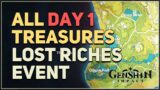 All Day 1 Treasures Lost Riches Genshin Impact