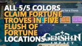 Claim Fortune Troves in Five Flush of Fortune Genshin Impact