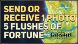 Send or receive 1 photo in Five Flushes of Fortune Genshin Impact