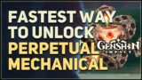 Fastest shortcut way to unlock Perpetual Mechanical Array Genshin Impact