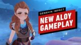 Genshin Impact: New Aloy Gameplay (Horizon Zero Dawn Crossover)