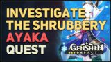Investigate the shrubbery on the stone wall Genshin Impact