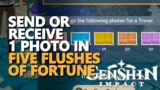 Send or Receive 1 photo in Five Flushes of Fortune Genshin Impact