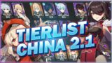 TIERLIST CHINA 2.1 GENSHIN IMPACT l HORA DE SALSEO!