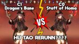 HU TAO RERUN?? C1 Dragon's Bane vs C0 Staff of Homa – Genshin Impact