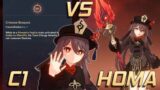 Hu Tao Constellation 1 vs Staff of Homa | Genshin Impact