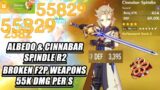 Albedo & Cinnabar Spindle R2 Broken F2P Weapons 55k DMG Per S – Albedo Gorou Combo
