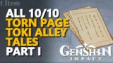 All Torn Page Toki Alley Tales I Genshin Impact