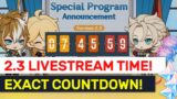 NEW Patch 2.3 Live Stream EXACT COUNTDOWN! Albedo Re-Run! | Genshin Impact