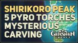 Shirikoro Peak 5 Pyro Torches Mysterious Carving Puzzle Genshin Impact