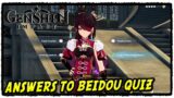 The Answers to Beidou Quiz Hangout Event in Genshin Impact (A Little Test Guide)