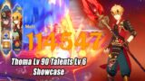 Thoma Lv 90 Talents lv 6 & Homa R1 Damage Showcase – Sub DPS Gameplay Genshin Impact