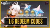 Genshin Impact – 1.6 Redeem Code For Rewards! Get ready For 1.6!