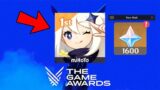 Genshin WINS The Game Awards And Gives Everyone 1600 PRIMOGEMS – Genshin Impact