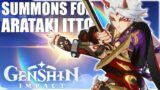 IT'S ITTO + REDHORN TIME! (Genshin Impact Summons)