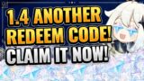 ANOTHER 1.4 REDEEM CODE! FREE PRIMOGEMS! NO EMAIL NEEDED! Genshin Impact New Code Patch 1.4