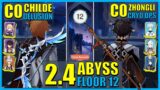 CRYO Zhongli DPS and Childe Delusion 2.4 Spiral Abyss Floor 12  | Genshin Impact