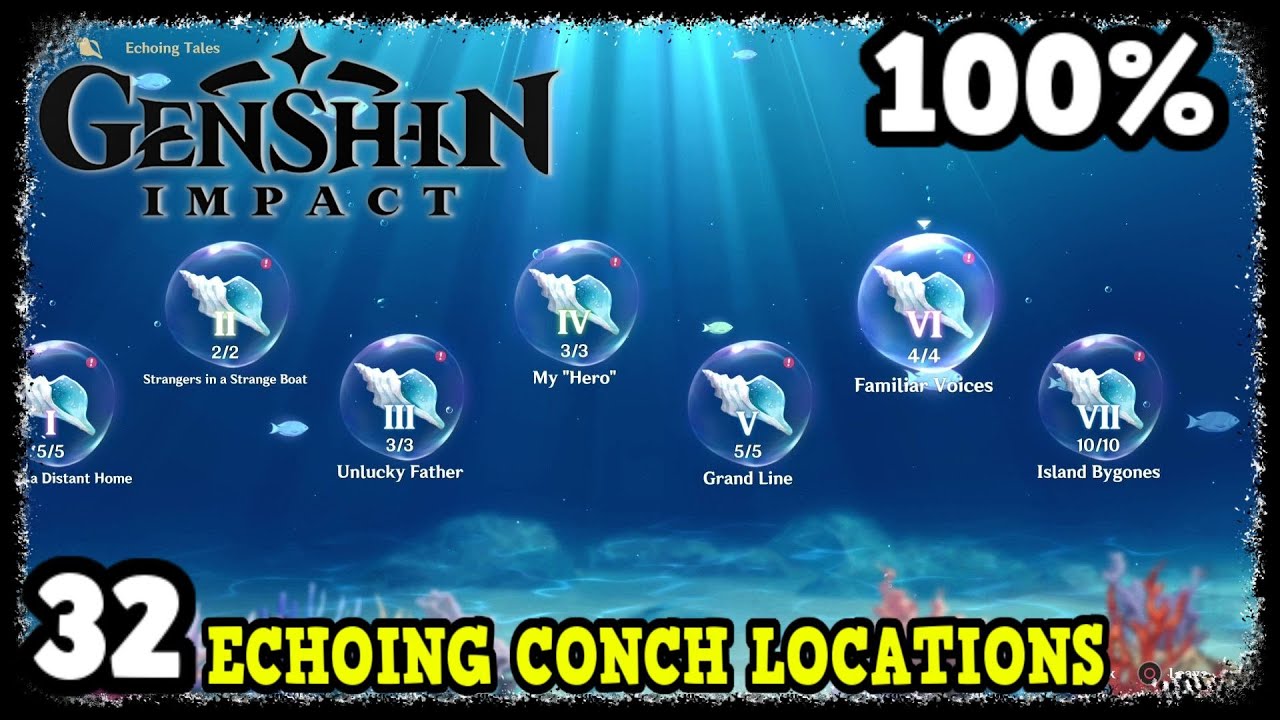 All 32 Echoing Conch Locations in Genshin Impact - Genshin Impact videos