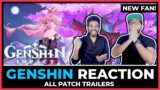 GENSHIN IMPACT – NEW PLAYER REACTION TO EVERY GENSHIN VERSION TRAILER / PATCH | FIRST TIME WATCHING